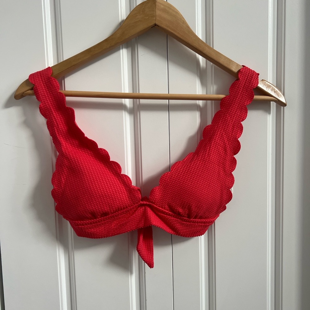 Aerie Scalloped Waffle Triangle Swim Top